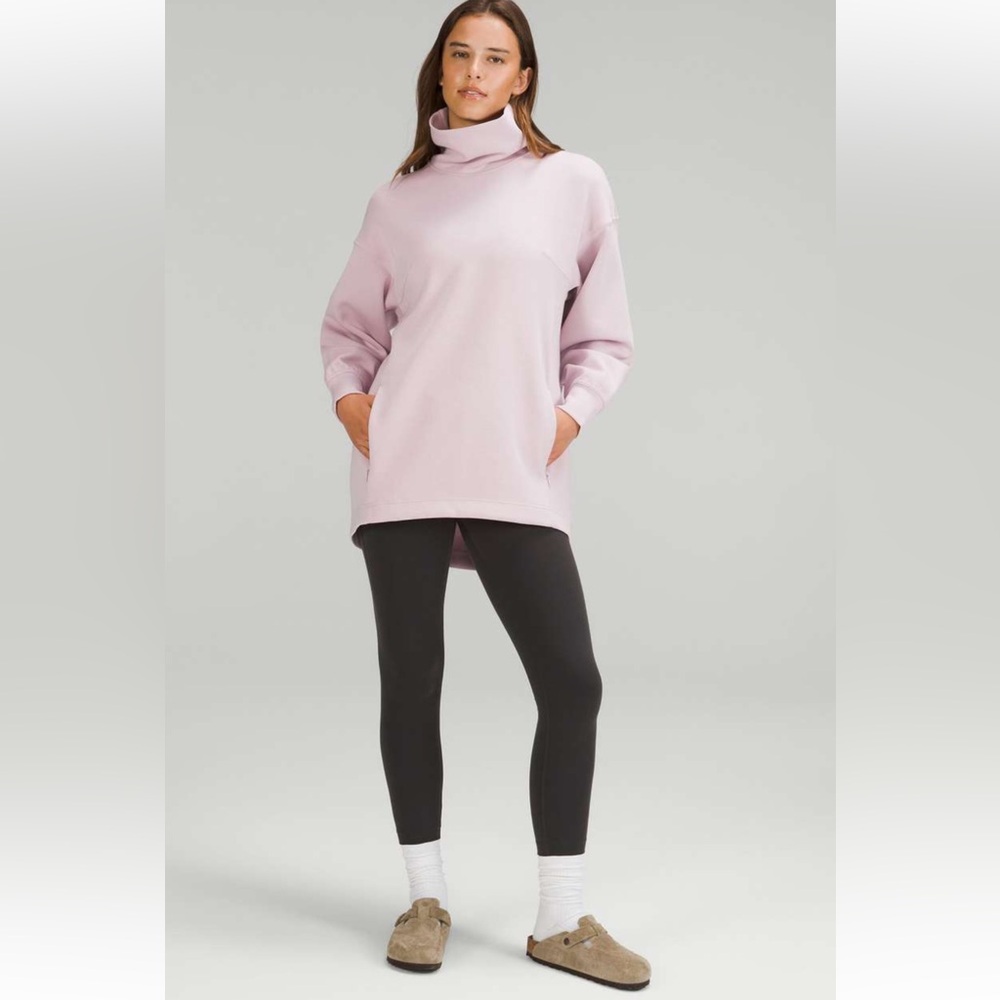 Lululemon Modal Blend Turtleneck Tunic Sweater Pink Peony Size 4